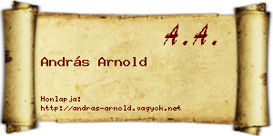 András Arnold névjegykártya