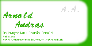 arnold andras business card