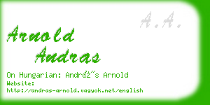 arnold andras business card